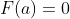 F(a)=0