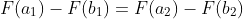 F(a_{1})-F(b_{1})=F(a_{2})-F(b_{2})