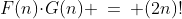 F(n)\!\cdot\!G(n) \:=\: (2n)!