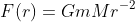 F(r)=GmMr^{-2}