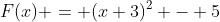 F(x) = (x+3)^2 - 5