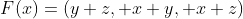 F(x)=(y+z, x+y, x+z)