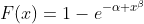 F(x)=1-e^{-\alpha x^\beta}