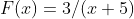 F(x)=3/(x+5)