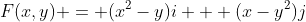 F(x,y) = (x^2-y)i + (x-y^2)j