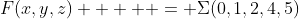 F(x,y,z)     = \Sigma{(0,1,2,4,5)}