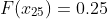 F(x_{25})=0.25
