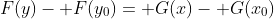 F(y)- F(y_0)= G(x)- G(x_0)