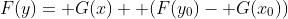 F(y)= G(x)+ (F(y_0)- G(x_0))