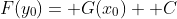 F(y_0)= G(x_0)+ C