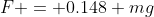 F = 0.148 mg
