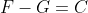 F-G=C