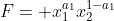 F= x_1^{a_1}x_2^{1-a_1}