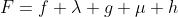 F=f+\lambda g+\mu h