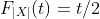 F_{|X|}(t)=t/2