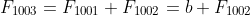 F_{1003}=F_{1001}+F_{1002}=b+F_{1002}