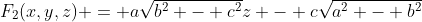 F_{2}(x,y,z) = a\sqrt{b^2 - c^2}z - c\sqrt{a^2 - b^2}