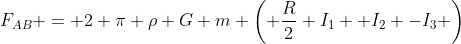 F_{AB} = 2 \pi \rho G m \left( \frac{R}{2} I_1 +I_2 -I_3 \right)