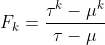 F_{k}=\frac{{\tau}^{k}-{\mu}^{k}}{{\tau}-{\mu}}