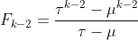 F_{k-2}=\frac{{\tau}^{k-2}-{\mu}^{k-2}}{{\tau}-{\mu}}