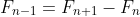 F_{n-1}=F_{n+1}-F_n