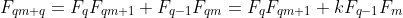 F_{qm+q}=F_qF_{qm+1}+F_{q-1}F_{qm}=F_qF_{qm+1}+kF_{q-1}F_m