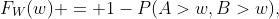 F_W(w) = 1-P(A>w,B>w),