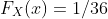 F_X(x)=1/36
