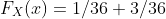F_X(x)=1/36+3/36