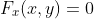 F_x(x,y)=0