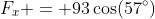 F_x = 93\cos(57^{\circ})