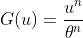 G(u)=\frac{u^n}{\theta^n}