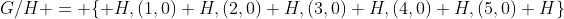 G/H = \{ H,(1,0)+H,(2,0)+H,(3,0)+H,(4,0)+H,(5,0)+H\}