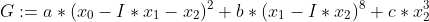 G:=a*(x_0-I*x_1-x_2)^2+b*(x_1-I*x_2)^8+c*x_2^3