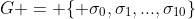 G = \{ \sigma_0,\sigma_1,...,\sigma_{10}\}