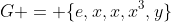 G = \{e,x,x,x^3,y\}
