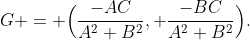 G = \Bigl(\frac{-AC}{A^2+B^2}, \frac{-BC}{A^2+B^2}\Bigr).