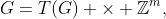 G=T(G) \times \mathbb{Z}^m,
