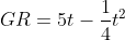 GR=5t-\frac{1}{4}t^2