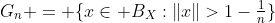 G_n = \{x\in B_X:\|x\|>1-\tfrac1n\}