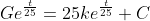 Ge^{\frac{t}{25}}=25ke^{\frac{t}{25}}+C