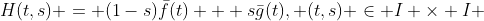 H(t,s) = (1-s)\bar{f}(t) + s\bar{g}(t), (t,s) \in I \times I 