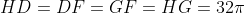 HD=DF=GF=HG=32\pi