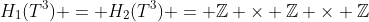H_1(T^3) = H_2(T^3) = \mathbb{Z} \times \mathbb{Z} \times \mathbb{Z}
