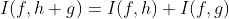 I(f,h+g)=I(f,h)+I(f,g)