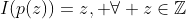 I(p(z))=z,\text{ }\forall z\in\mathbb{Z}
