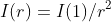 I(r)=I(1)/r^2