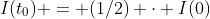 I(t_{0}) = (1/2) \cdot I(0)