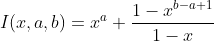 I(x,a,b)=x^a \frac{1-x^{b-a+1}}{1-x}