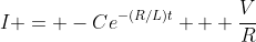 I = -Ce^{-(R/L)t} + \frac{V}{R}